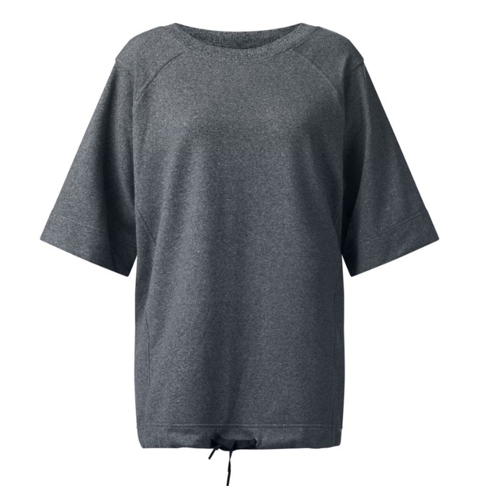 Lululemon Split Short Sleeve Tie Hem Mid Weight Gray Shirt Size